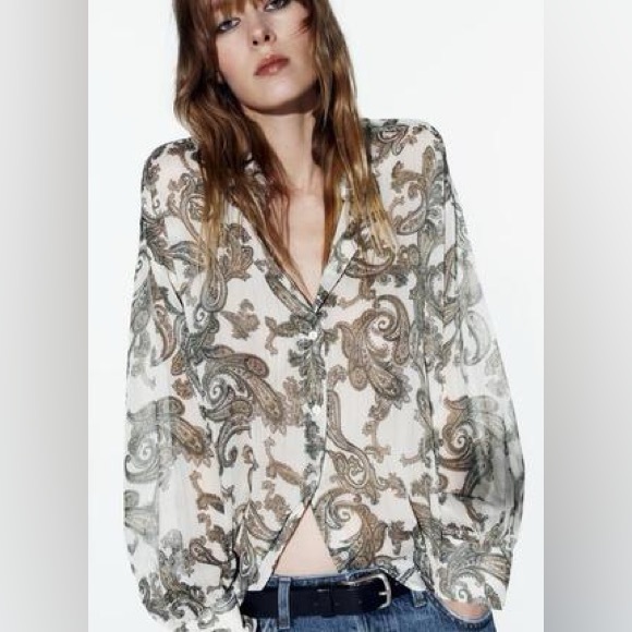 ZARA PAISLEY PRINT SHIRT - Picture 1 of 4